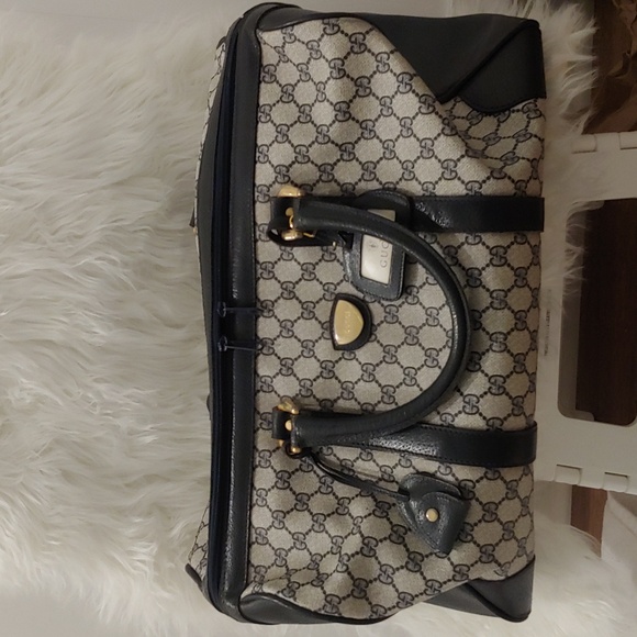 Authentic Vintage Gucci GG Monogram Supreme Duffel Carry on Weekender Travel Bag - Picture 2 of 9